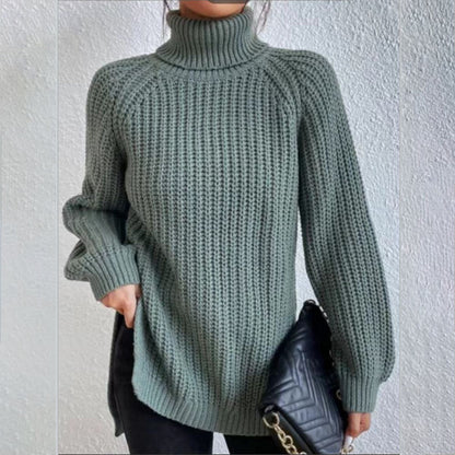 Pull Col Roulé Fendu – Élégance et Confort