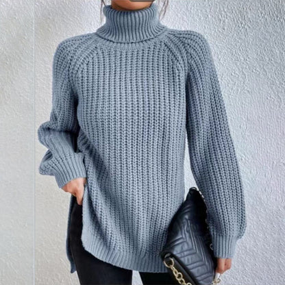 Pull Col Roulé Fendu – Élégance et Confort